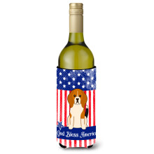 Caroline's Treasures BB3035LITERK Patriotic USA Beagle Tricolor Wine Bottle Hugger Cold-Break-Koozies 750 ml Multicolor