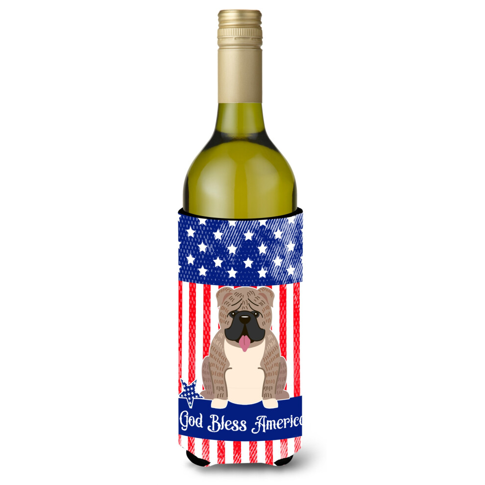 ""Caroline's Treasures BB3121LITERK Engelse Bulldog Grey Brindle Wijnfles Hugger Koude Drankkoelers 750 Ml Multicolor""-image