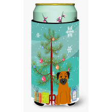 Caroline's Treasures Merry Christmas Tree Border Terrier Tall Boy Beverage Insulator Hugger BB4164TBC Multicolor