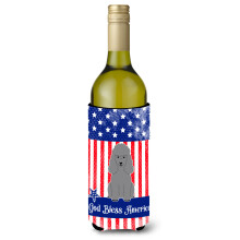 Caroline's Treasures BB3063LITERK Patriotic USA Poodle Strieborn dr iak na fla e v na, 750 ml, viacfarebn