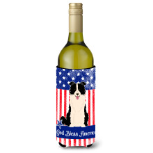 Caroline's Treasures BB3113LITERK USA Border Collie ciernobiela fla a na v no, dr iak na studen n poje 750 ml viacfarebn
