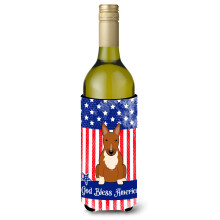 Caroline's Treasures BB3129LITERK Dr iak na fla e cerven ho v na s mot vom Patriotic USA Bull Terrier, 750 ml, viacfarebn