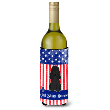 Caroline's Treasures BB3066LITERK Patriotic USA Poodle Black Wine Bottle Hugger Cold-Break-Koozies 750 ml Viacfarebn