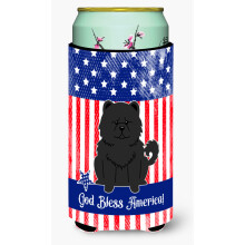 """"Caroline's Treasures BB3138TBC Patriotic USA Chow Black Tall Boy Hugger koude drank-koozies Veelkleurig""""