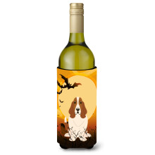 Caroline's Treasures BB4287LITERK Halloween Basset Hound fla a na v no, izolacn obal na n poje 750 ml, viacfarebn