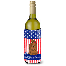Caroline's Treasures BB3081LITERK USA Shih Tzu Strieborn cokol dov fla a na v no 750 ml Viacfarebn