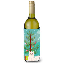 Caroline's Treasures Perzsk macka Vesel vianocn stromcek Fla a na v no Izolacn obal na n poje 750 ml Viacfarebn