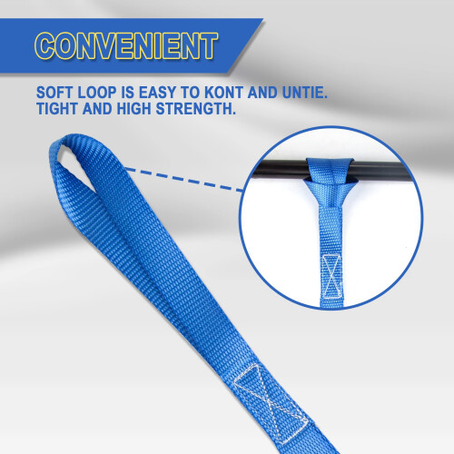 Cartman Soft Loop Tie-Down stropper i bl? farve 8pk x 18in 3600 lbs 2