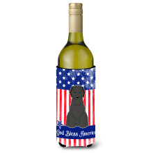 """"Caroline's Treasures BB3076LITERK Patriotic USA Briard Black Wine Bottle Hugger koude drank-koozies 750 ml Veelkleurig""""