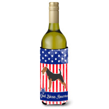 Caroline's Treasures USA Patriotic Airedale Terrier fla a na v no, izolacn obal na n poje 750 ml, viacfarebn