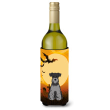 Caroline's Treasures BB4318LITERK Halloween Miniat rny Schnauzer Cierno-strieborn Izolacn obal na fla u v na 750 ml Viacfarebn