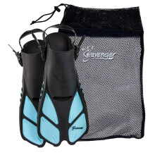 Seavenger Torpedo Zwemvinnen | Reisformaat | Snorkelvinnen met Mesh Tas voor Dames, Heren en Kinderen (Dodger Blauw, L/XL)