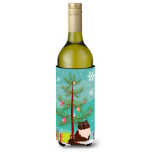 Caroline's Treasures Himal jska macka Vesel vianocn stromcek Fla a na v no Izolacn obal na n poje 750 ml Viacfarebn