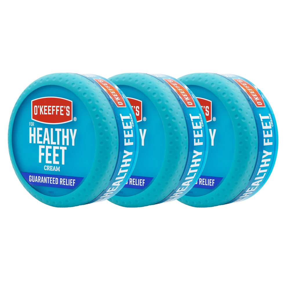 O'Keeffe's for Healthy Feet Foot Cream  Guaranteed Relief for Extremely Dry  Cracked Feet  Instantly Boosts Moisture Levels  3.2 Ounce Jar  Pack of 3