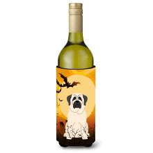 Caroline's Treasures BB4283LITERK Halloween Mastiff fla a na biele v no, izolacn obal na n poje 750 ml, viacfarebn