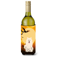 """"Caroline's Treasures BB4296LITERK Halloween Samojeed Wijnfles Drankisolator Hugger 750ml Veelkleurig""""
