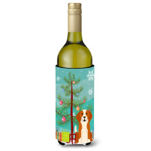 Caroline's Treasures BB4235LITERK Merry Christmas Tree English Foxhound fla a na v no, izolacn obal na n poje 750 ml, viacfarebn