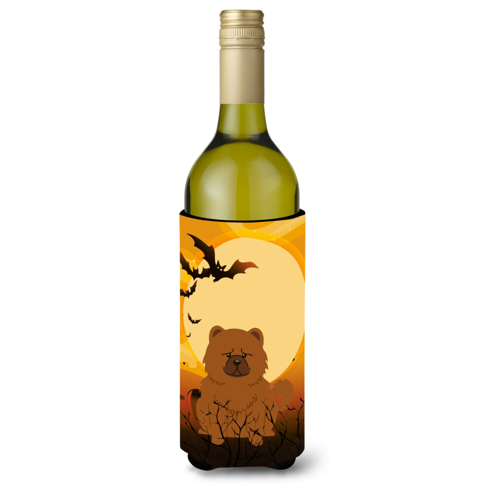 Caroline's Treasures BB4408LITERK Bouteille De Vin Rouge Halloween Chow Chow, Isotherme, 750 Ml, Multicolore-image
