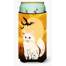 Caroline's Treasures Halloween Turkish Angora Cat Tall Boy Beverage Insulator Hugger Multicolor