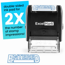 Entered - ExcelMark Self-Inking Rubber Stamp - A1539 Blue Ink