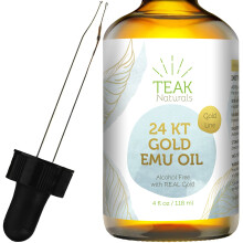 Teak Naturals 24K GOLD Emu Oil Olio di emu australiano biologico 24K Gold 4 oz Serie Gold Line