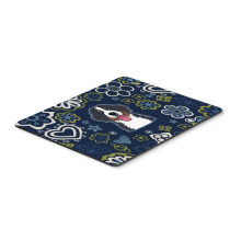 "Tapis de Souris Fleurs Bleues Chien de Montagne Bernois, Tapis Chaud ou Trivet"