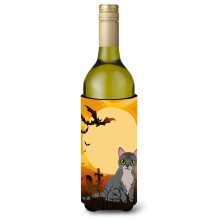Caroline's Treasures Halloween, fla a na v no s zijskou mackou, izolacn obal na n poje 750 ml, viacfarebn