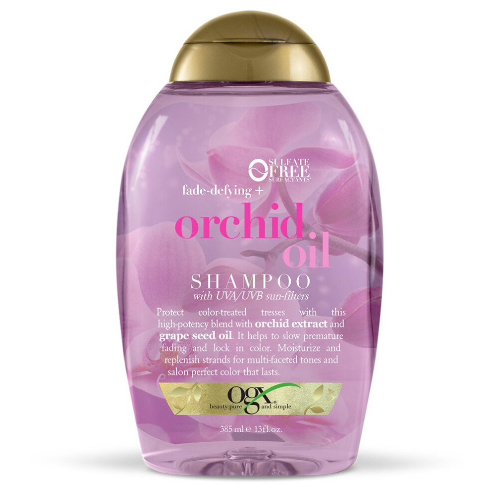 OGX Fade-Defying Orchid Oil Shampoo with UVA/UVB Sun Filters  13 Ounces