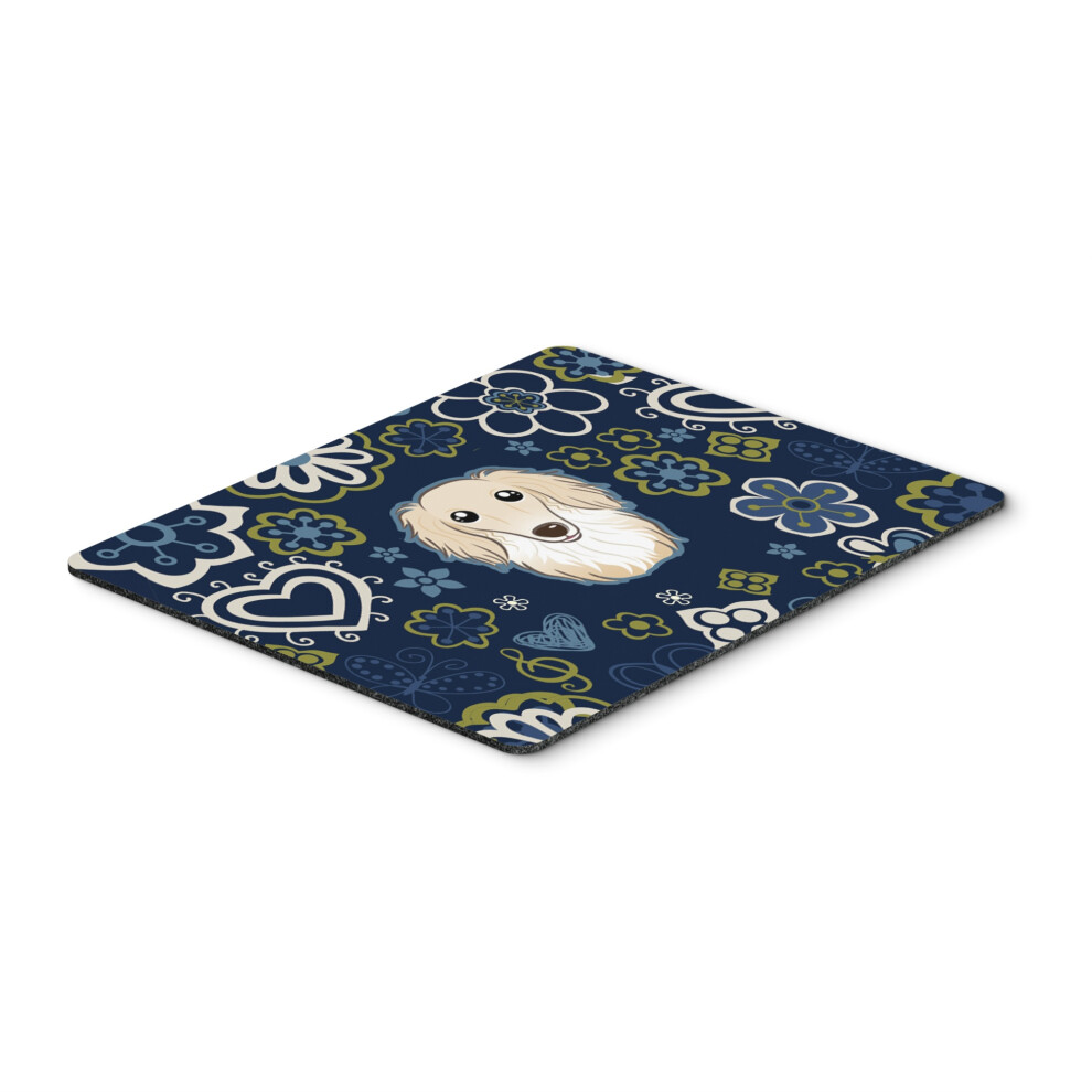 Photos - Other for Computer Blue Flowers Longhair Creme Dachshund Mouse Pad Hot Pad or Trivet BB5063MP
