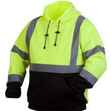 Pyramex Safety Unisex-Kapuzenpullover f   r Erwachsene, Pyramex Hi Vis Lime Safety Pullover Sweatshirt mit schwarzer Unterseite, 2X Large, Gr   n, XX