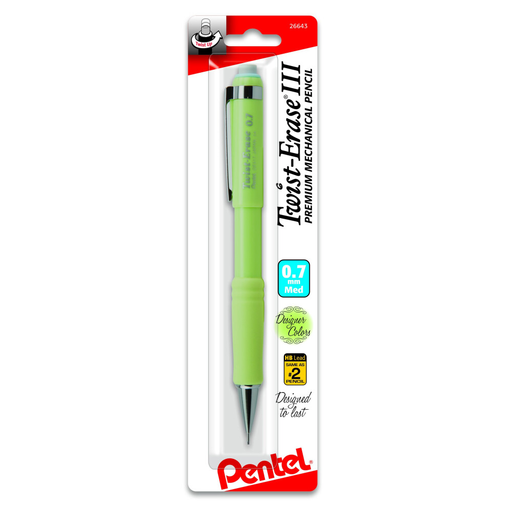 Pentel Twist-Erase Iii Mechanical Pencil 0.7Mm 1-Pk - Fashion Colors Qe517fbpm