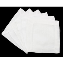 CleverDelights 6"""" hvide h?r Cocktailservietter - 12 Pack - 100% h?r
