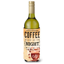 """"Caroline's Treasures BB5405LITERK Zwart Koffiebord Wijnfles Drankisolator Hugger 750ml Veelkleurig""""