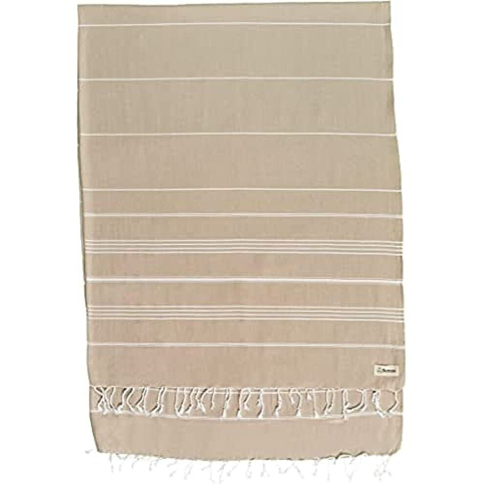 Bersuse 100 % Baumwolle Anatolia Xl Berwurfdecke, T Rkisches Handtuch 155,4 X 208,3 Cm, Beige-image