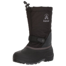 Kamik Girl's Waterbug5 Snow Boot Black/Charcoal 4 Medium US Big Kid