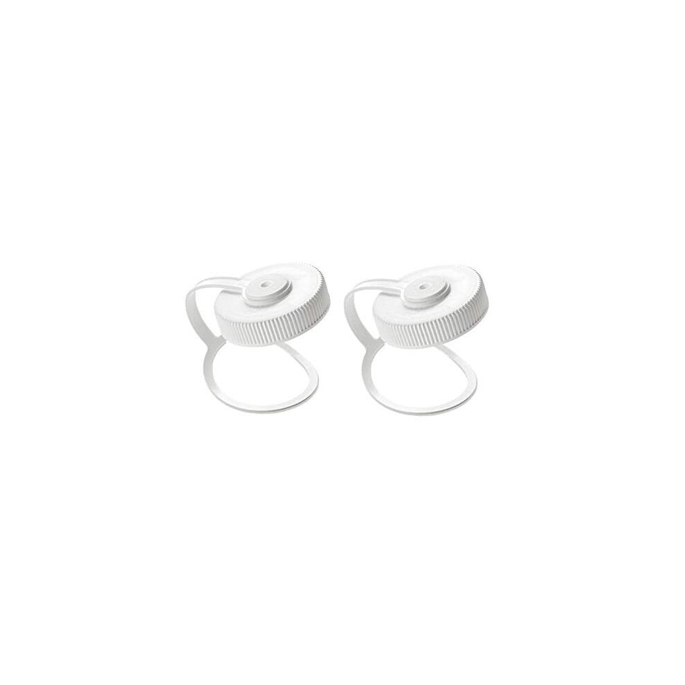 Nalgene 32oz Wide Mouth Water Bottle Cap Replacement White Loop Top Lid 2-Pack
