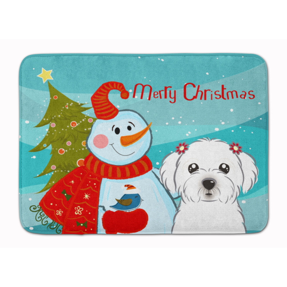Tapis de sol Bonhomme de neige avec motif maltais Caroline's Treasures 48 x 68 cm Multicolore