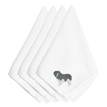 """"Caroline's Treasures BB3432NPKE Poolse Lowland Sheepdog Hond Geborduurde Servetten (Set van 4) 20"""""""" Veelkleurig""""