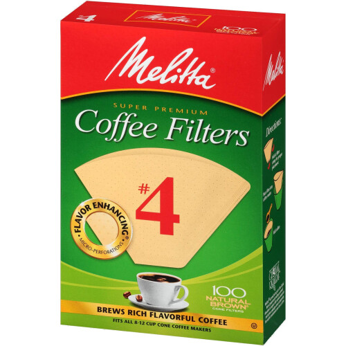 Melitta Φίλτρα καφέ Melitta #4 Φυσικό καφέ, συσκευασία 2 φίλτρων των 100. 2