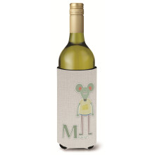 „Skarby Karoliny alfabet M dla myszy Butelka wina Izolator na napoje Hugger Multicolor 750 ml”