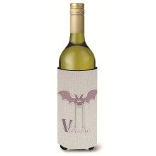 „Skarby Caroline Alfabet V dla nietoperza wampira Butelka na wino Izolator na napoje Hugger Multicolor 750 ml”