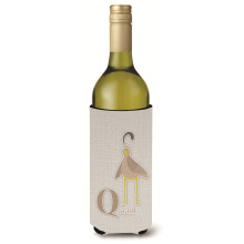„„Skarby Caroline Alfabet Q do butelki wina przepiórczego Izolator na napoje Hugger Multicolor 750 ml””