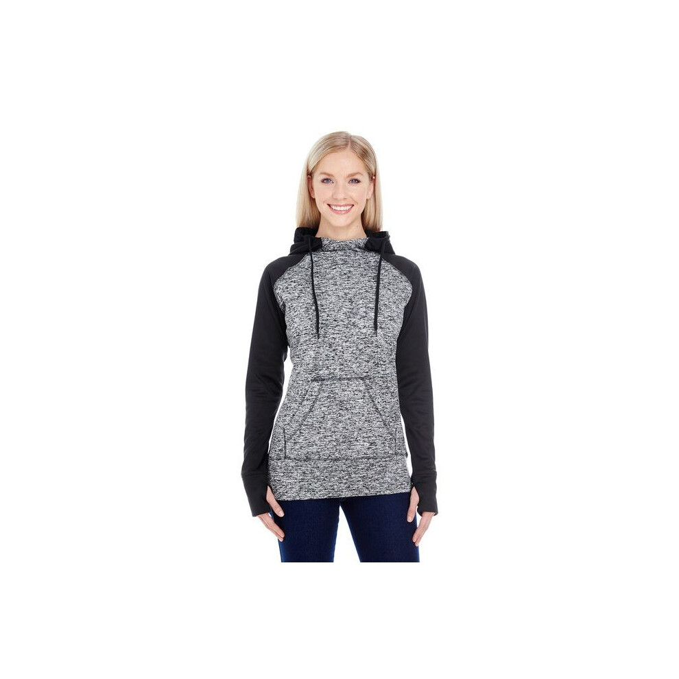 Ladies colorblock cosmic Hooded Sweatshirt - cHRcL FLK BLcK - SD0102H762c2