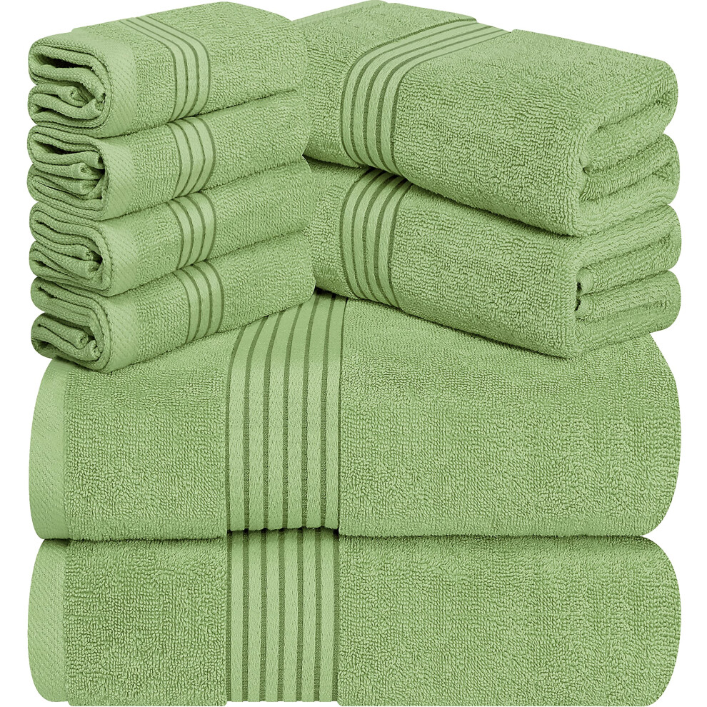 t 4 chiffons de lavage 100% anneau tourbillonnant coton serviettes hautement absorbantes pour les sports de salle de bain et l'htel (Sage Green)