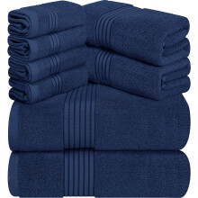 Serviettes d'utopie a 8 pieces Sigle de serviette premium 2 serviettes de bain 2 serviettes a main et 4 chiffons de lavage 100% anneau tourbillon