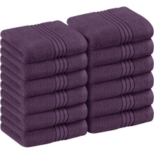 Conjunto de 12 Toalhas de Lavatório Utopia Premium (30 x 30 cm) 100% Algodão, Altamente Absorventes e Macias