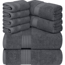 Serviettes d'utopie a 8 pieces Tenue de serviette premium 2 serviettes de bain 2 serviettes a main et 4 chiffons de lavage a 100% d'anneau tourbi