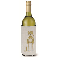 Caroline's Treasures Alphabet J for Jaguar Butelka Wina Izolator Napojów Hugger Multicolor 750ml""""