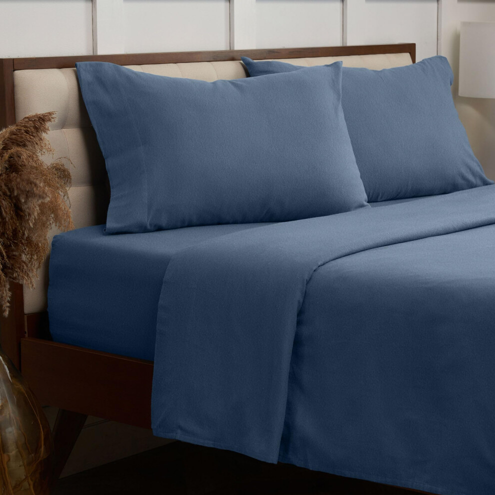 Parure de draps en flanelle de coton Mellanni - Double brossage pour plus de douceur et de confort - Drap-housse     poche profonde jusqu'    40 cm -
