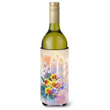 „”Caroline's Treasures APH3935LITERK Okno kościoła i żonkile Butelka wina Izolator na napoje Hugger 750 ml wielokolorowy”